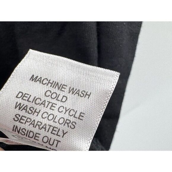 Woman Within Black Tee 7 Day Layer Look Elbow Sleeve Blouse Black White 1X 22/24 - Picture 5 of 9